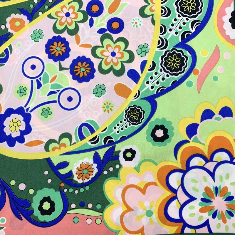 YOUR SMILE Silk Feeling Like Scarf Womenâ€™s Fashion Pattern Large Square Satin Headscarf Headdress 24''x24'',Colorful Flower - Image 5